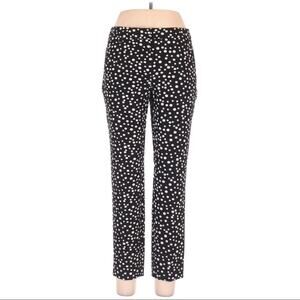 Adrianna Papell Polkadot Low Rise Dress Pants Women's Size 12 Black
